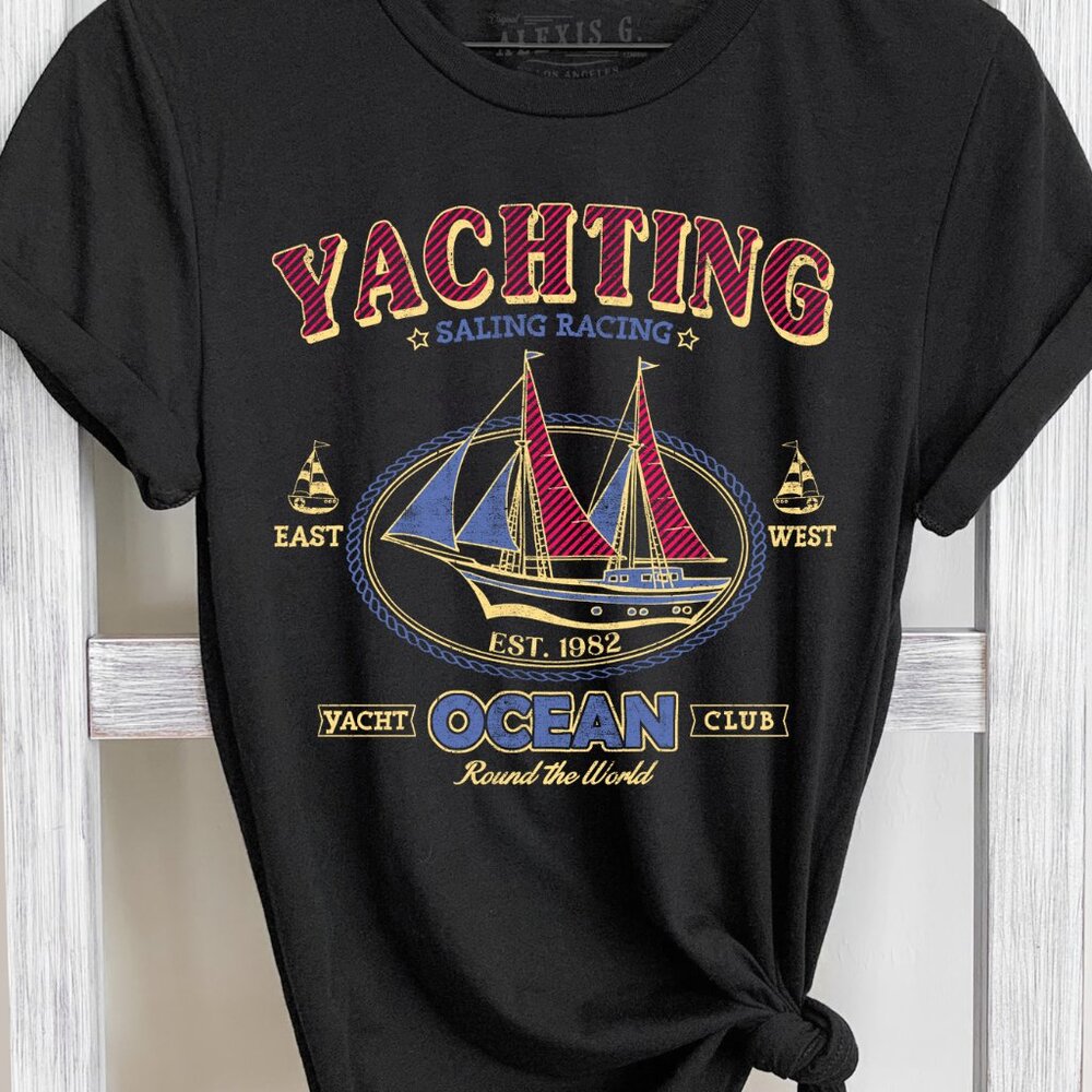Yachting Shirt, Yacht Club T Shirt, Boat Day Shirt, Cute Summer Shirt